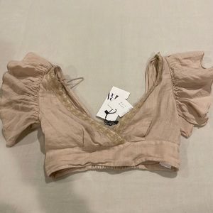 NWT zara linen crop top